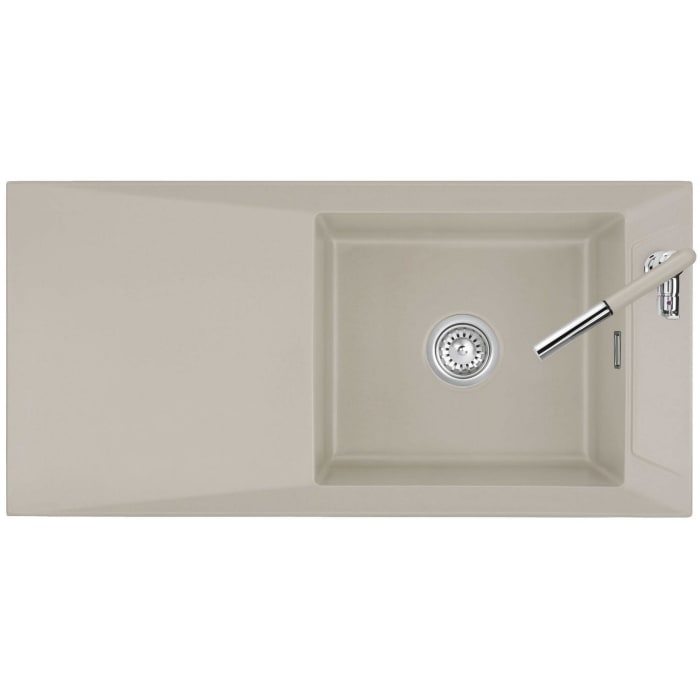 Systemceram Keradomo Siro 100 Einbauspüle reversibel mit Handbetätigung, ohne Hahnlochbohrung