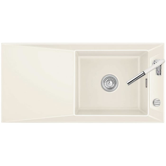 Systemceram Keradomo Siro 100 Einbauspüle reversibel mit Excenterbetätigung, ohne Hahnlochbohrung