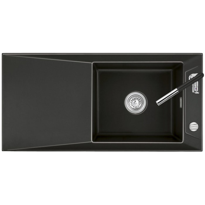 Systemceram Keradomo Siro 100 Einbauspüle reversibel mit Excenterbetätigung, ohne Hahnlochbohrung