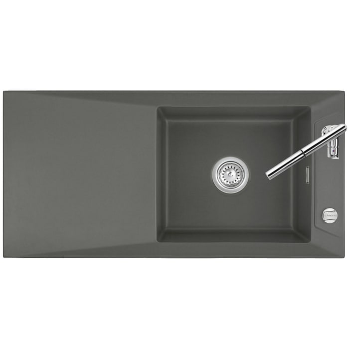 Systemceram Keradomo Siro 100 Einbauspüle reversibel mit Excenterbetätigung, ohne Hahnlochbohrung