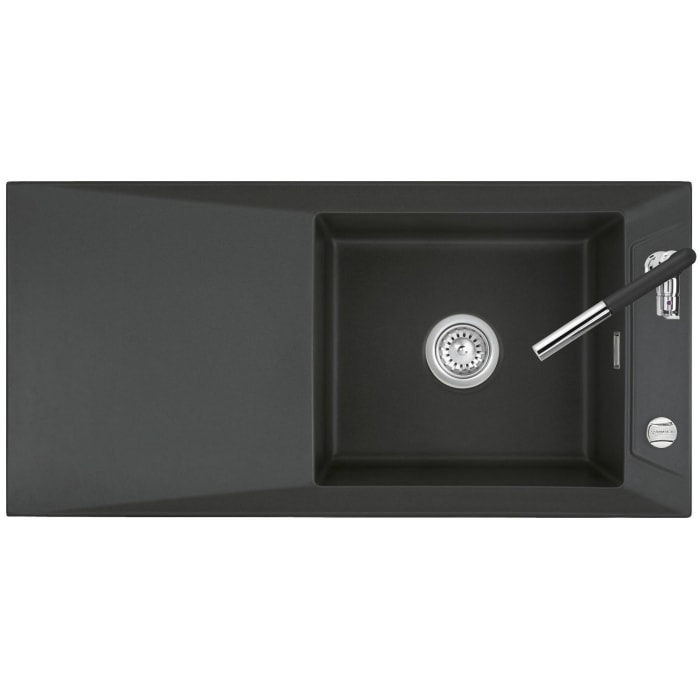 Systemceram Keradomo Siro 100 Einbauspüle reversibel mit Excenterbetätigung, ohne Hahnlochbohrung