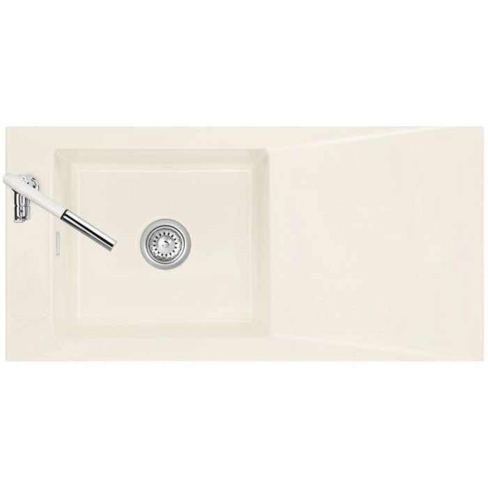 Systemceram Keradomo Siro 100 Einbauspüle reversibel mit Handbetätigung, ohne Hahnlochbohrung