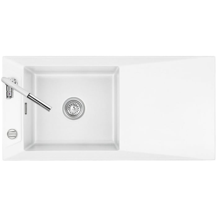 Systemceram Keradomo Siro 100 Einbauspüle reversibel mit Excenterbetätigung, ohne Hahnlochbohrung