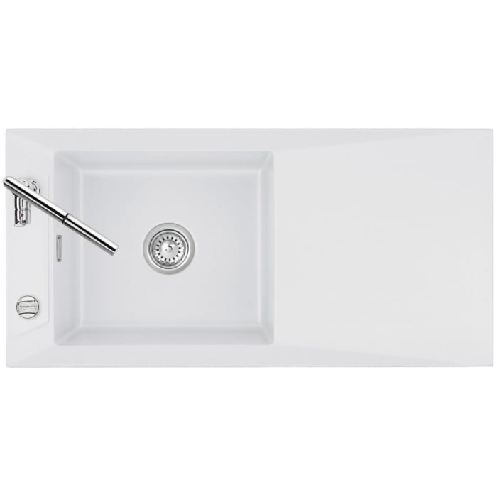 Systemceram Keradomo Siro 100 Einbauspüle reversibel mit Excenterbetätigung, ohne Hahnlochbohrung