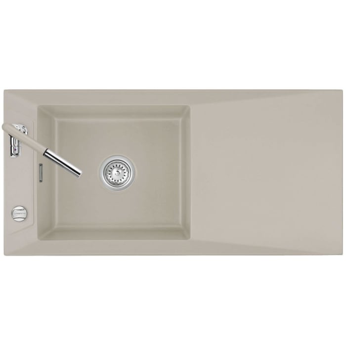 Systemceram Keradomo Siro 100 Einbauspüle reversibel mit Excenterbetätigung, ohne Hahnlochbohrung