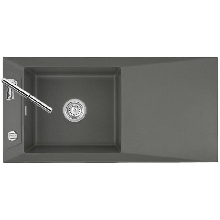 Systemceram Keradomo Siro 100 Einbauspüle reversibel mit Excenterbetätigung, ohne Hahnlochbohrung