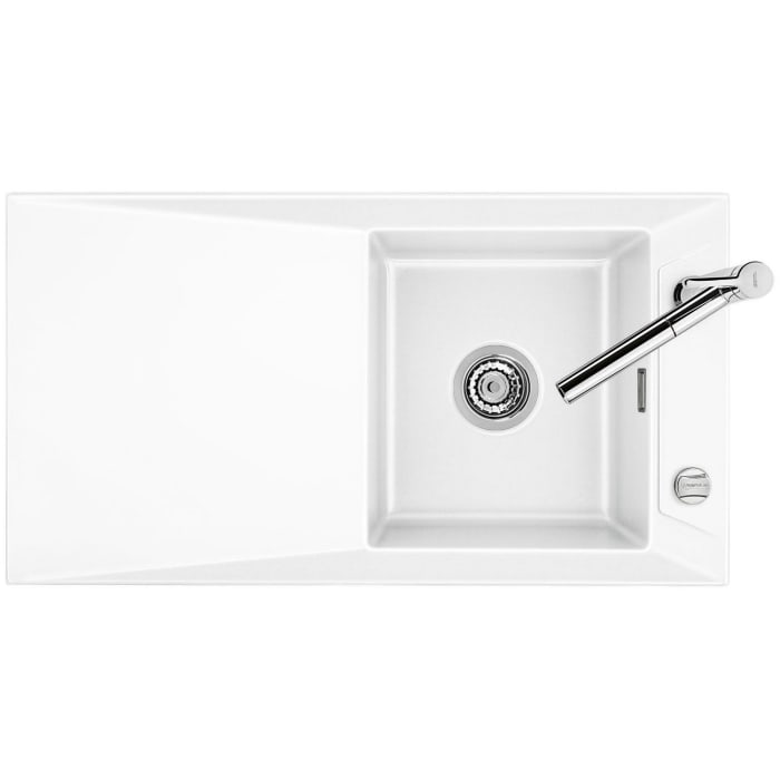 Systemceram Keradomo Siro 90 Einbauspüle mit Excenterbetätigung, ohne Hahnlochbohrung