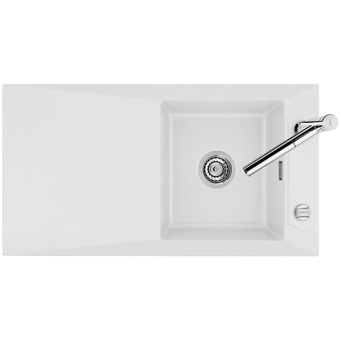 Systemceram Keradomo Siro 90 Einbauspüle mit Excenterbetätigung, ohne Hahnlochbohrung