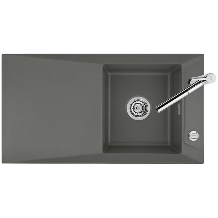 Systemceram Keradomo Siro 90 Einbauspüle mit Excenterbetätigung, ohne Hahnlochbohrung