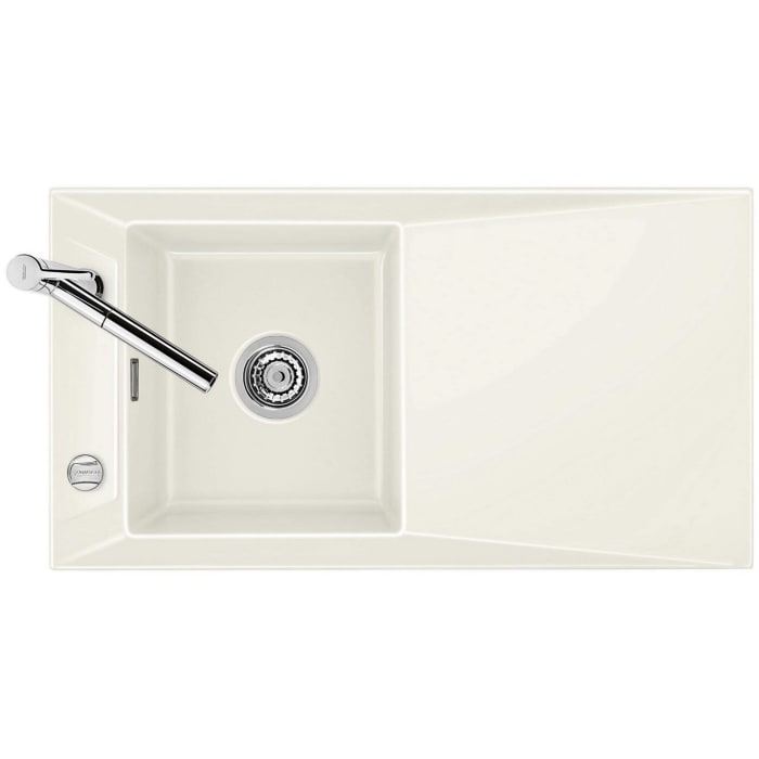 Systemceram Keradomo Siro 90 Einbauspüle mit Excenterbetätigung, ohne Hahnlochbohrung