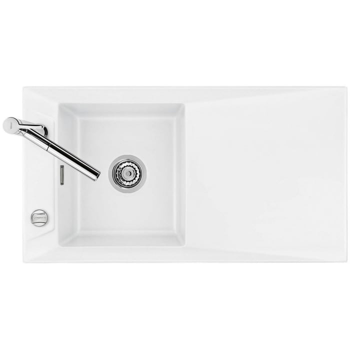 Systemceram Keradomo Siro 90 Einbauspüle mit Excenterbetätigung, ohne Hahnlochbohrung