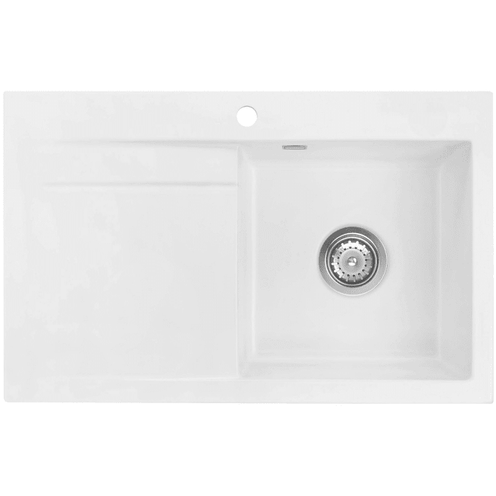 Systemceram Keradomo Stema 80 Einbauspüle rechts mit Handbetätigung, inkl. Armaturbohrung