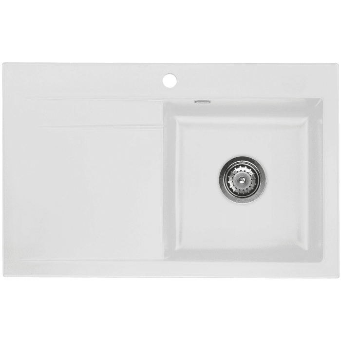 Systemceram Keradomo Stema 80 Einbauspüle rechts mit Handbetätigung, inkl. Armaturbohrung