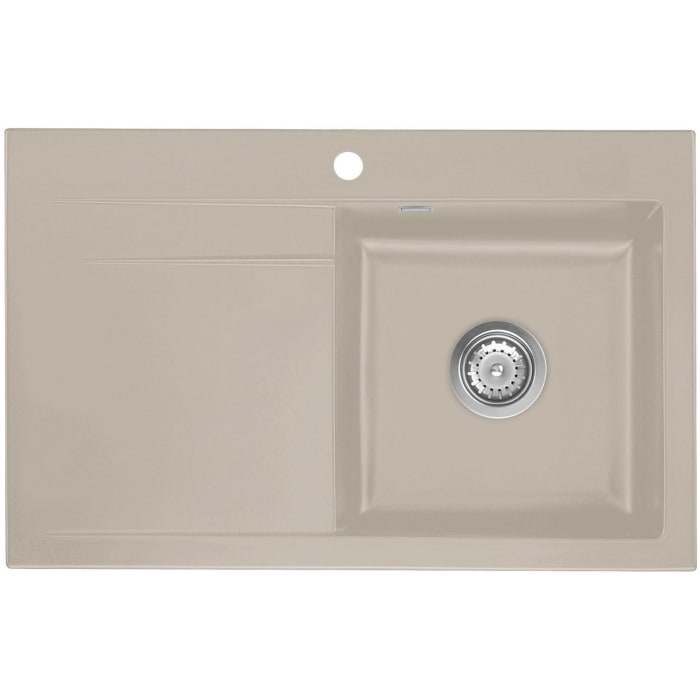 Systemceram Keradomo Stema 80 Einbauspüle rechts mit Handbetätigung, inkl. Armaturbohrung