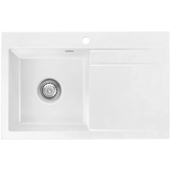 Systemceram Keradomo Stema 80 Einbauspüle links mit Handbetätigung, inkl. Armaturbohrung