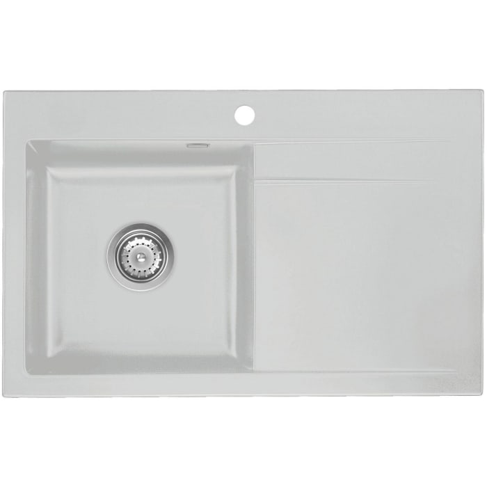 Systemceram Keradomo Stema 80 Einbauspüle links mit Handbetätigung, inkl. Armaturbohrung