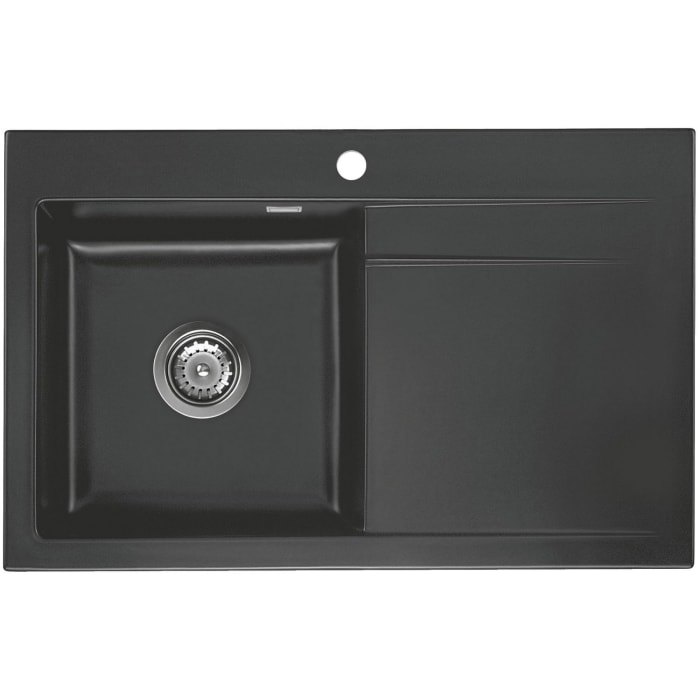 Systemceram Keradomo Stema 80 Einbauspüle links mit Handbetätigung, inkl. Armaturbohrung