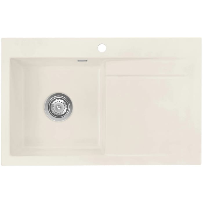 Systemceram Keradomo Stema 80 Einbauspüle links mit Excenterbetätigung, inkl. Armaturbohrung