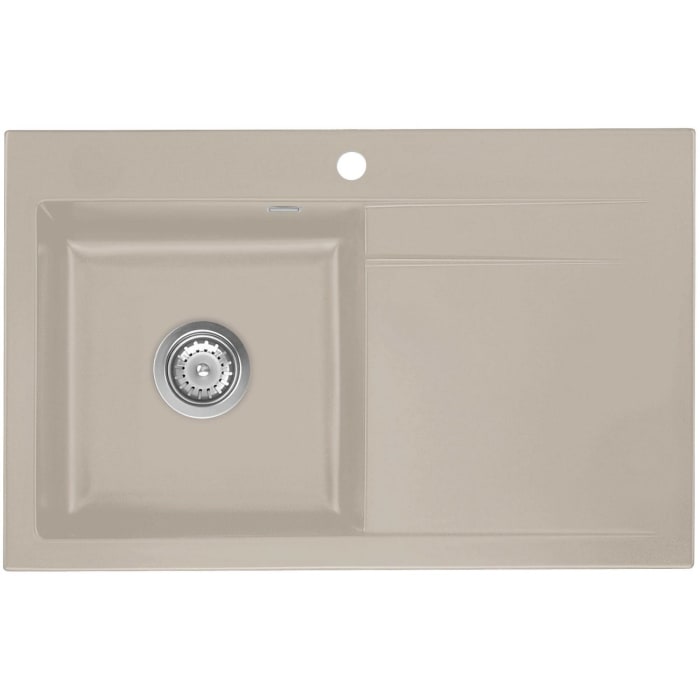 Systemceram Keradomo Stema 80 Einbauspüle links mit Excenterbetätigung, inkl. Armaturbohrung