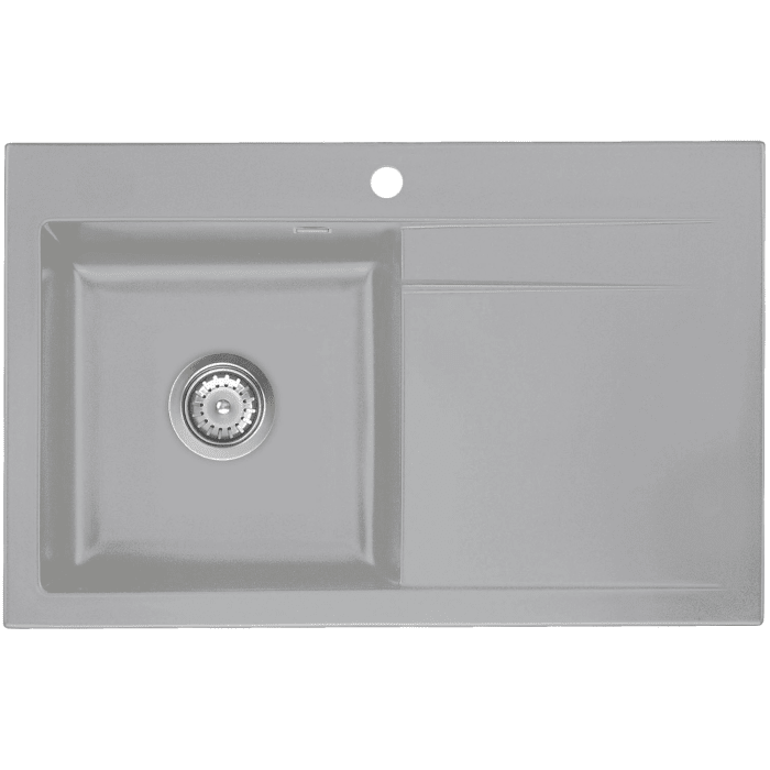 Systemceram Keradomo Stema 80 Einbauspüle links mit Excenterbetätigung, inkl. Armaturbohrung