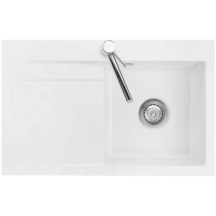 Systemceram Keradomo Stema 80 Einbauspüle rechts mit Handbetätigung, inkl. Armaturbohrung