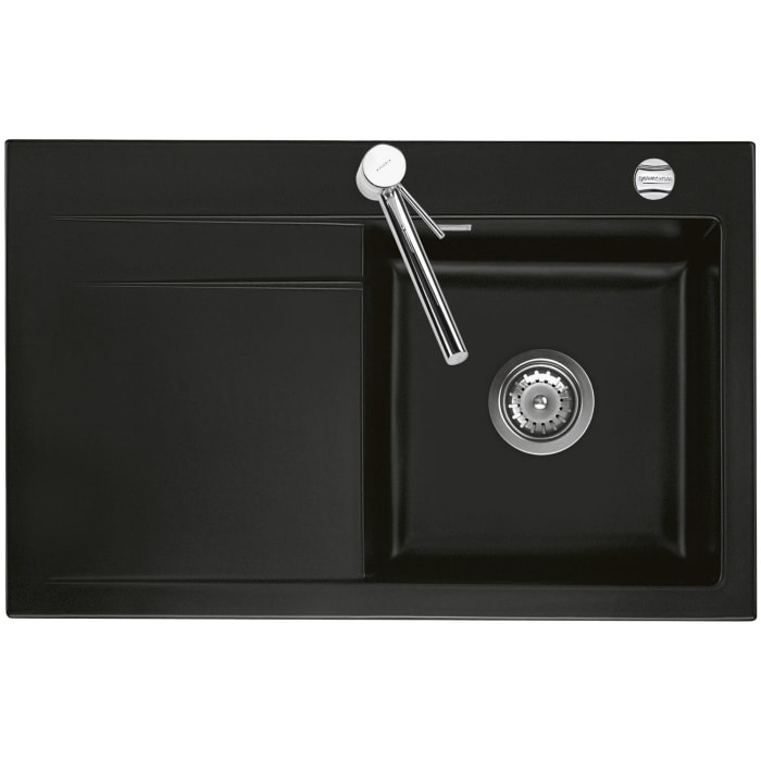 Systemceram Keradomo Stema 80 Einbauspüle rechts mit Excenterbetätigung, inkl. Armaturbohrung