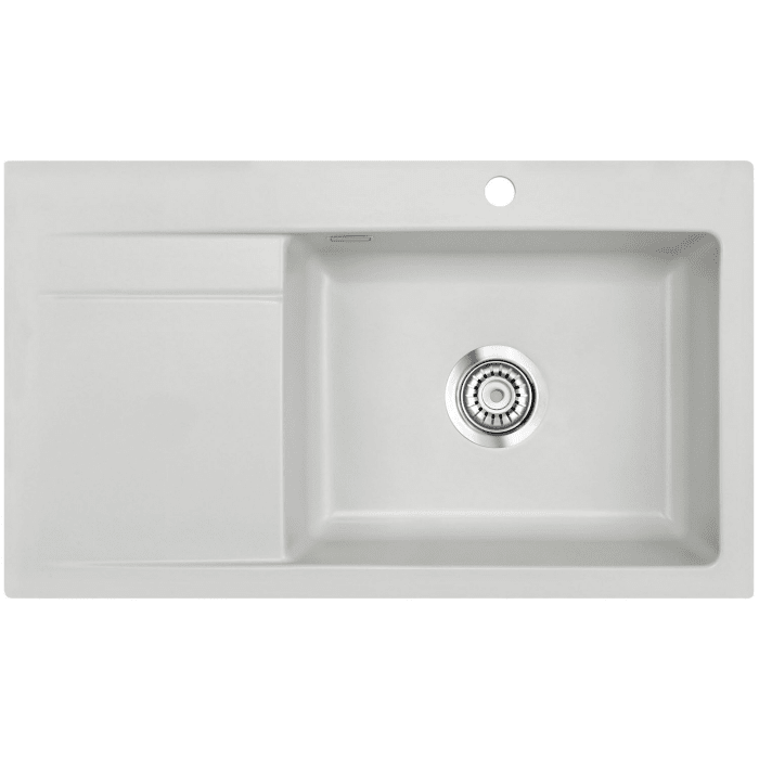 Systemceram Keradomo Stema 86 SL Einbauspüle rechts mit Handbetätigung, inkl. Armaturbohrung