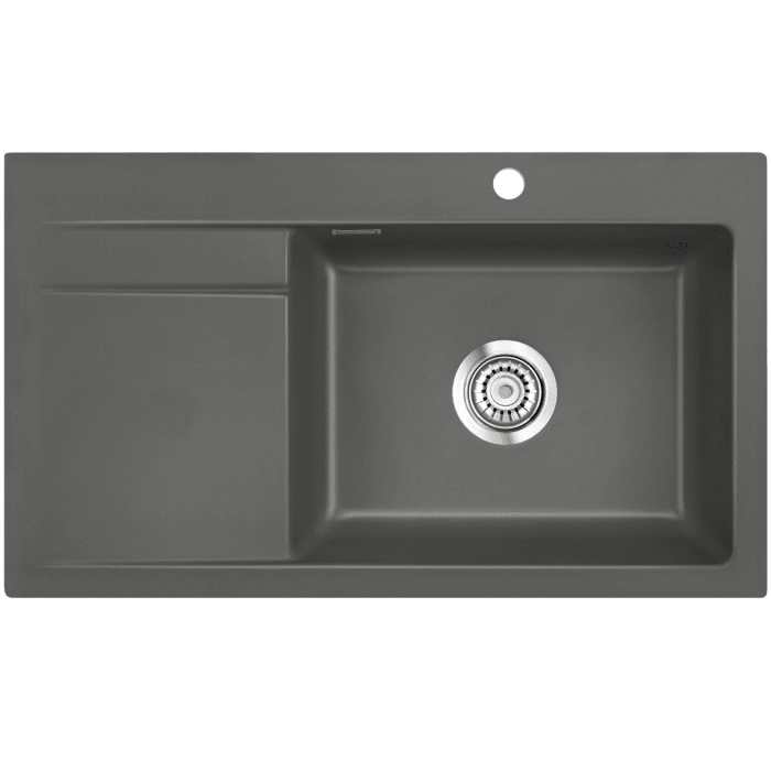 Systemceram Keradomo Stema 86 SL Einbauspüle rechts mit Handbetätigung, inkl. Armaturbohrung