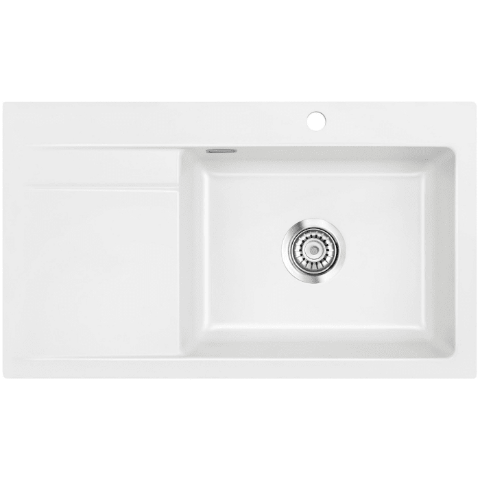 Systemceram Keradomo Stema 86 SL Einbauspüle rechts mit Excenterbetätigung, inkl. Armaturbohrung