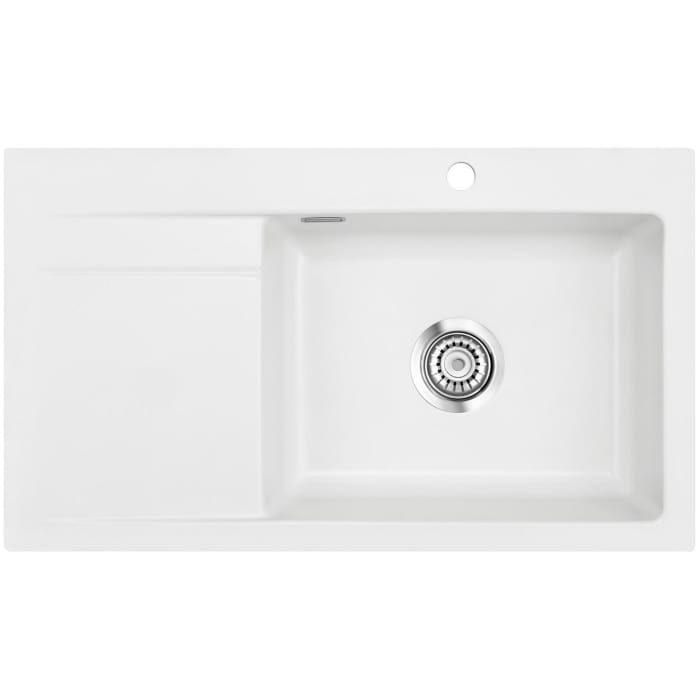 Systemceram Keradomo Stema 86 SL Einbauspüle rechts mit Excenterbetätigung, inkl. Armaturbohrung