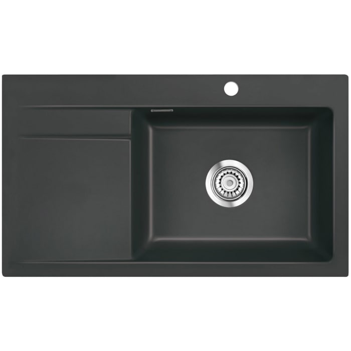 Systemceram Keradomo Stema 86 SL Einbauspüle rechts mit Excenterbetätigung, inkl. Armaturbohrung