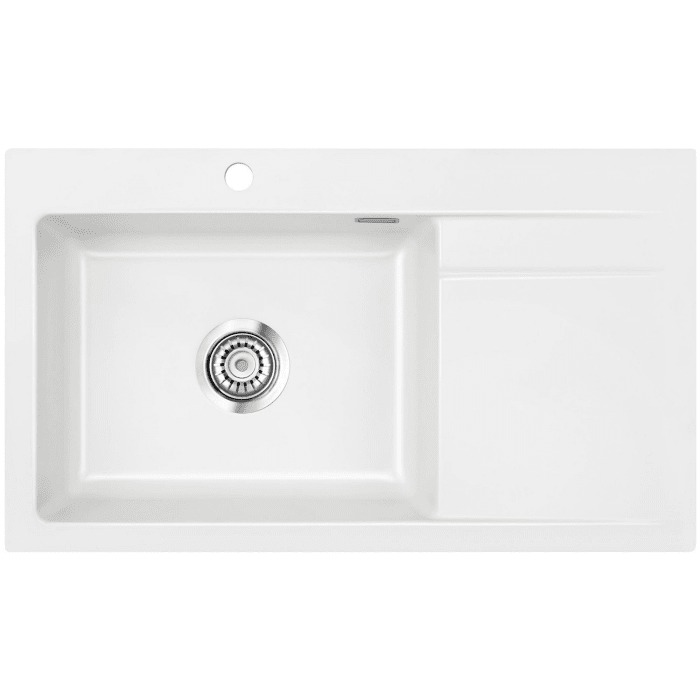 Systemceram Keradomo Stema 86 SL Einbauspüle links mit Handbetätigung, inkl. Armaturbohrung