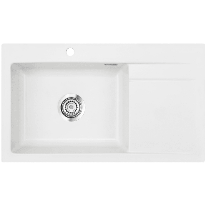 Systemceram Keradomo Stema 86 SL Einbauspüle links mit Handbetätigung, inkl. Armaturbohrung