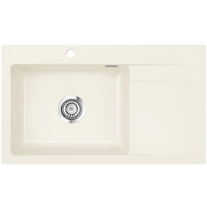 Systemceram Keradomo Stema 86 SL Einbauspüle links mit Handbetätigung, inkl. Armaturbohrung