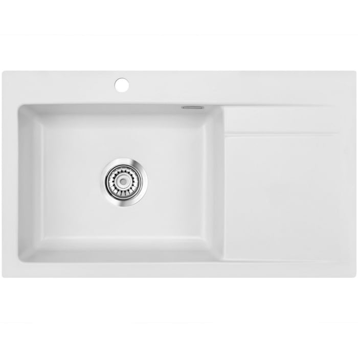 Systemceram Keradomo Stema 86 SL Einbauspüle links mit Handbetätigung, inkl. Armaturbohrung