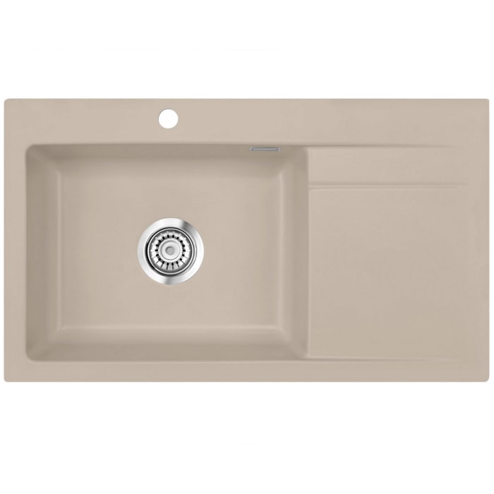 Systemceram Keradomo Stema 86 SL Einbauspüle links mit Handbetätigung, inkl. Armaturbohrung