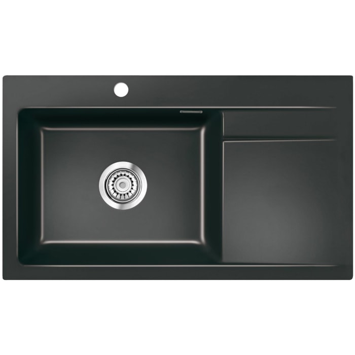 Systemceram Keradomo Stema 86 SL Einbauspüle links mit Handbetätigung, inkl. Armaturbohrung