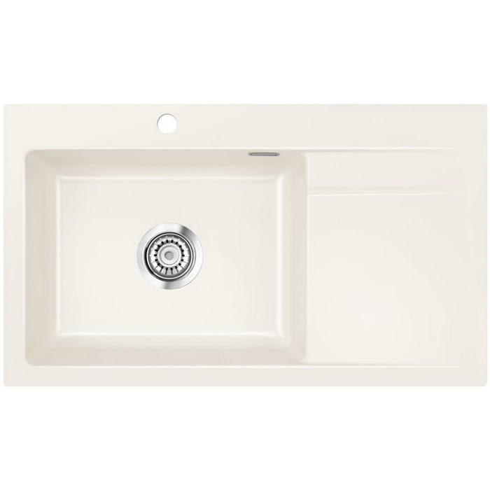 Systemceram Keradomo Stema 86 SL Einbauspüle links mit Excenterbetätigung, inkl. Armaturbohrung