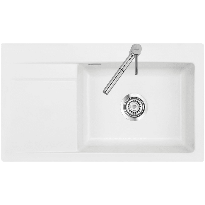 Systemceram Keradomo Stema 86 SL Einbauspüle rechts mit Handbetätigung, inkl. Armaturbohrung