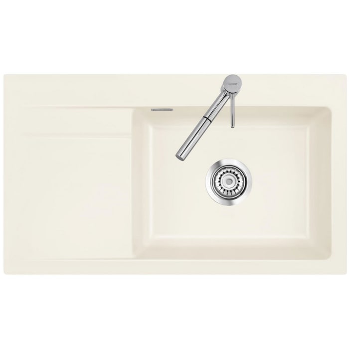 Systemceram Keradomo Stema 86 SL Einbauspüle rechts mit Handbetätigung, inkl. Armaturbohrung