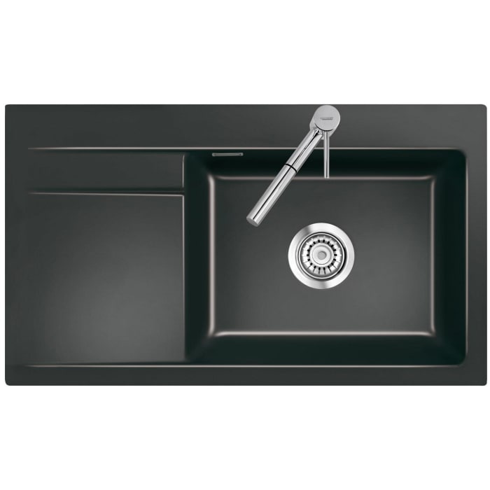 Systemceram Keradomo Stema 86 SL Einbauspüle rechts mit Handbetätigung, inkl. Armaturbohrung