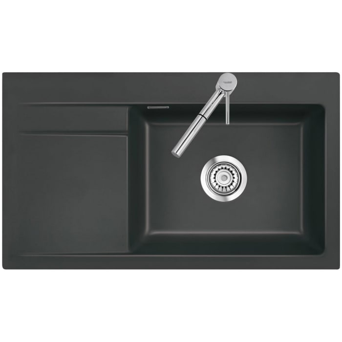 Systemceram Keradomo Stema 86 SL Einbauspüle rechts mit Handbetätigung, inkl. Armaturbohrung