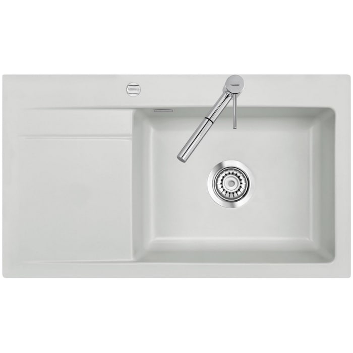 Systemceram Keradomo Stema 86 SL Einbauspüle rechts mit Excenterbetätigung, inkl. Armaturbohrung