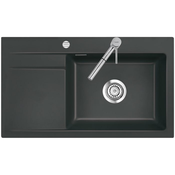 Systemceram Keradomo Stema 86 SL Einbauspüle rechts mit Excenterbetätigung, inkl. Armaturbohrung