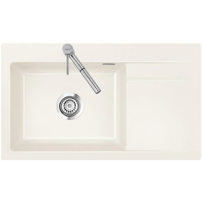 Systemceram Keradomo Stema 86 SL Einbauspüle links mit Handbetätigung, inkl. Armaturbohrung