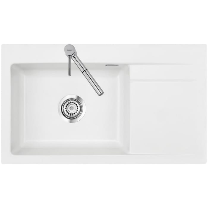 Systemceram Keradomo Stema 86 SL Einbauspüle links mit Handbetätigung, inkl. Armaturbohrung