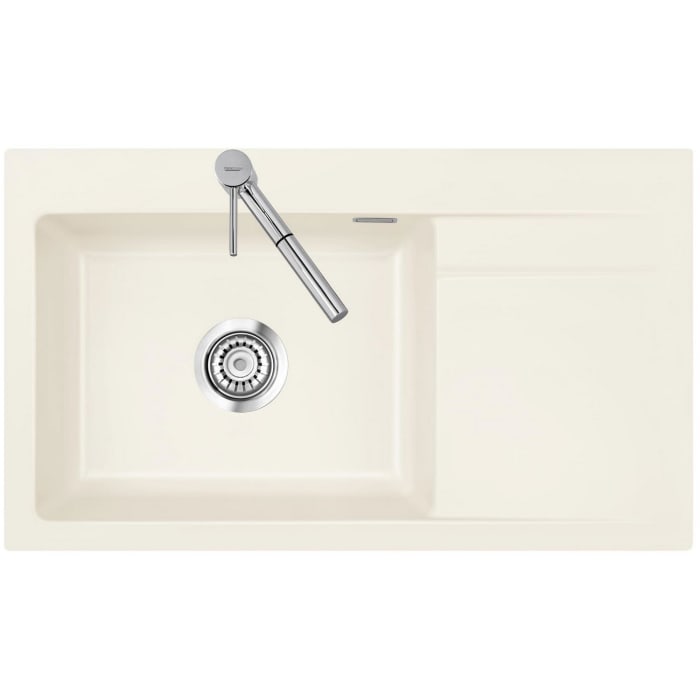 Systemceram Keradomo Stema 86 SL Einbauspüle links mit Handbetätigung, inkl. Armaturbohrung