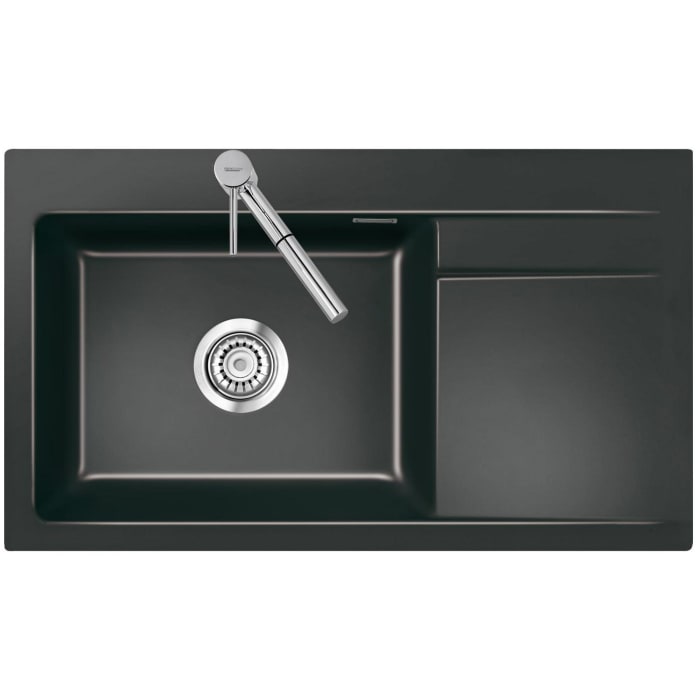 Systemceram Keradomo Stema 86 SL Einbauspüle links mit Handbetätigung, inkl. Armaturbohrung