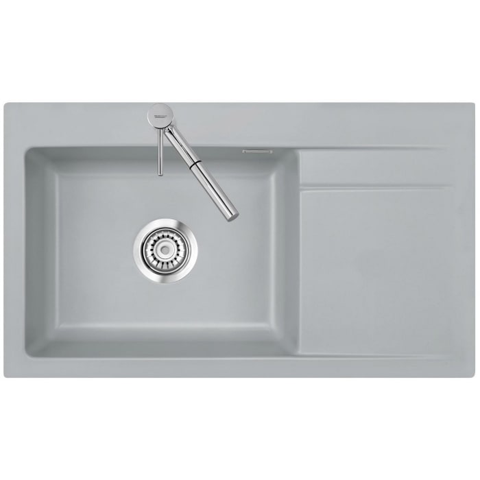 Systemceram Keradomo Stema 86 SL Einbauspüle links mit Handbetätigung, inkl. Armaturbohrung