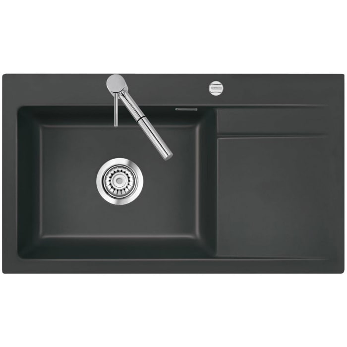 Systemceram Keradomo Stema 86 SL Einbauspüle links mit Excenterbetätigung, inkl. Armaturbohrung